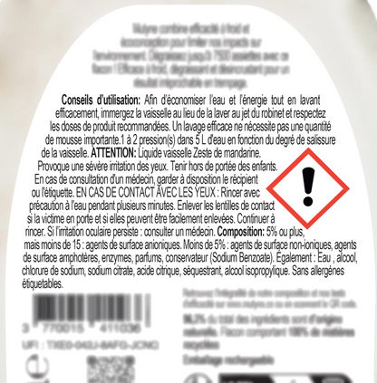 Liquide vaisselle ecocert zeste de mandarine vrac - 2